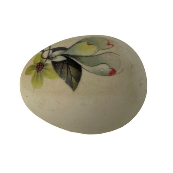 Vintage Decorative Egg Hand Painted Ceramic Floral Pattern Bisque Finish - Picture 4 of 8